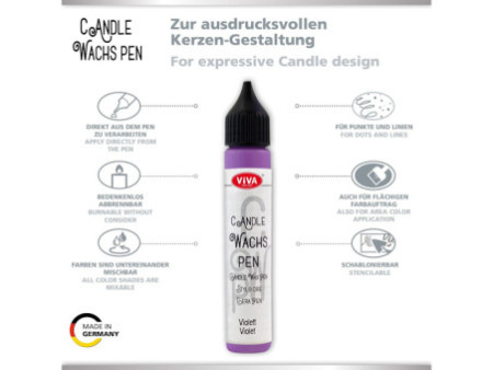 ViVA DECOR Candle Wachs Pen, 28 ml, violet