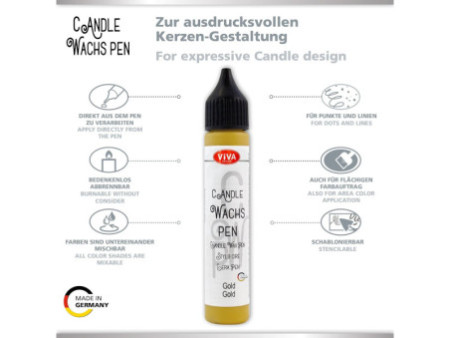 ViVA DECOR Candle Wachs Pen, 28 ml, or