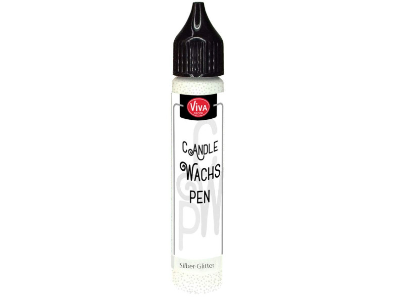ViVA DECOR Candle Wachs Pen, 28 ml, paillettes d'argent