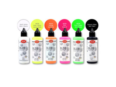 ViVA DECOR Set de peinture Blob Paint 'Poisson', 6 pièces