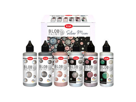 ViVA DECOR Set de peinture Blob Paint Silver Moon, 6 pièces