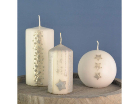 ViVA DECOR Candle Wachs Pen, 28 ml, set de 2, argent
