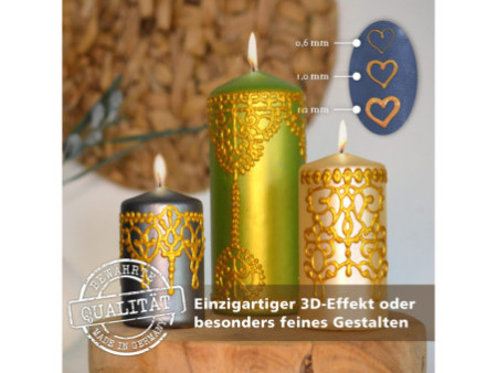 ViVA DECOR Candle Wachs Pen, 28 ml, set de 4, argent/or