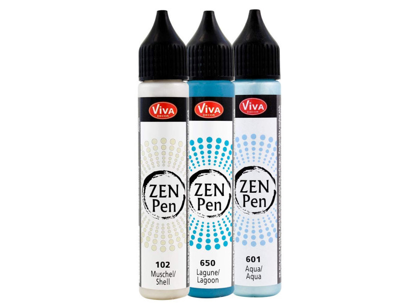 ViVA DECOR Stylo à perle Zen Pen 'Journée à la mer',set de 3