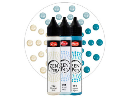 ViVA DECOR Stylo à perle Zen Pen 'Journée à la mer',set de 3