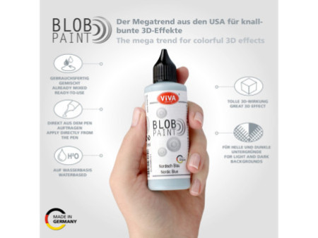 ViVA DECOR Peinture Blob Paint 90 ml, bleu nordique