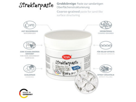 ViVA DECOR Pâte structurée grossière, blanc, 1.200 g