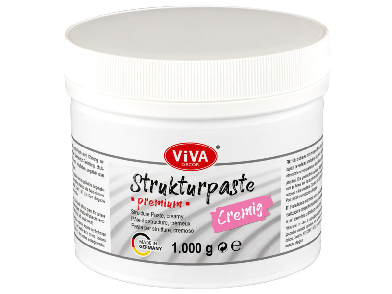ViVA DECOR Pâte structurée PREMIUM crémeuse, blanc, 1.000 g