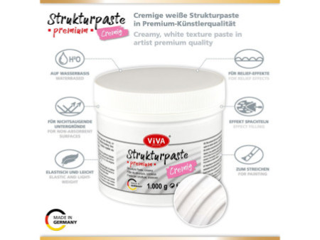 ViVA DECOR Pâte structurée PREMIUM crémeuse, blanc, 1.000 g