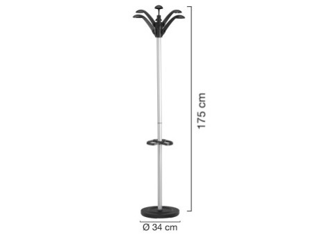 UNiLUX Portemanteau 'FLORA', Hauteur: 1.750 mm, gris métal