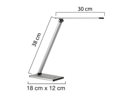 UNiLUX Lampe de bureau à LED TERRA, couleur: gris métallisé
