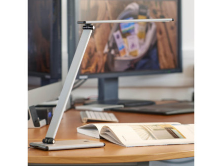 UNiLUX Lampe de bureau à LED TERRA, couleur: gris métallisé