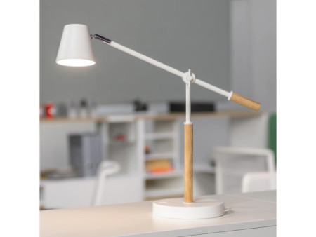 UNiLUX Lampe de bureau à LED VICKY, dimmable, hêtre/blanc