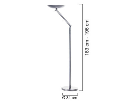 UNiLUX Lampadaire à LED VARIALUX, couleur: gris métallisé