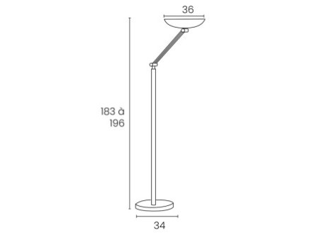 UNiLUX Lampadaire à LED VARIALUX, couleur: gris métallisé