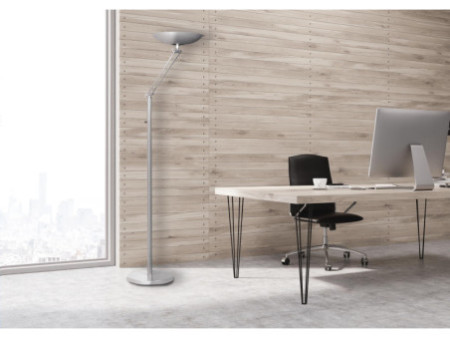 UNiLUX Lampadaire à LED VARIALUX, couleur: gris métallisé