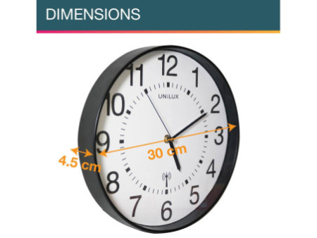 UNiLUX Horloge radio-pilotée 'WAVE', noir