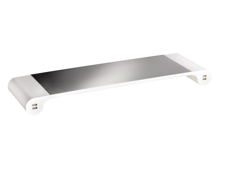 UNiLUX Support pour écran STUDY, 4 prises USB, argent/blanc