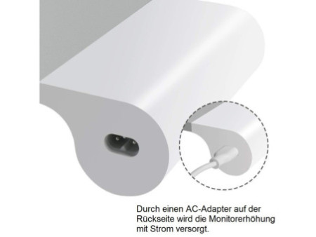 UNiLUX Support pour écran STUDY, 4 prises USB, argent/blanc