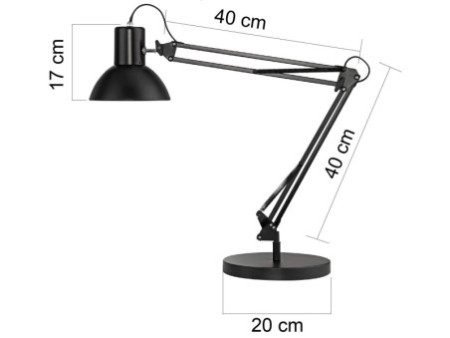 UNiLUX Lampe de bureau SUCCESS 80, pince/socle, noir