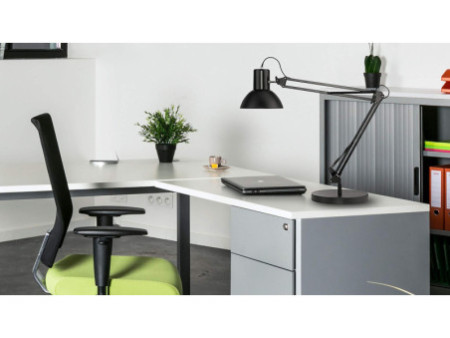 UNiLUX Lampe de bureau SUCCESS 80, pince/socle, noir