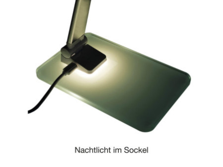 UNiLUX Lampe de bureau à LED POPY, dimmable, socle en verre