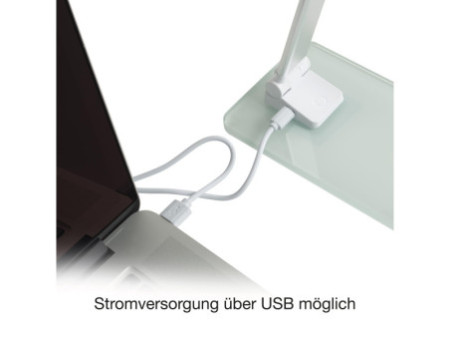 UNiLUX Lampe de bureau à LED POPY, dimmable, socle en verre