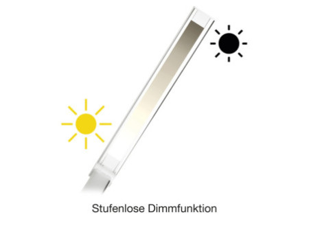 UNiLUX Lampe de bureau à LED POPY, dimmable, socle en verre
