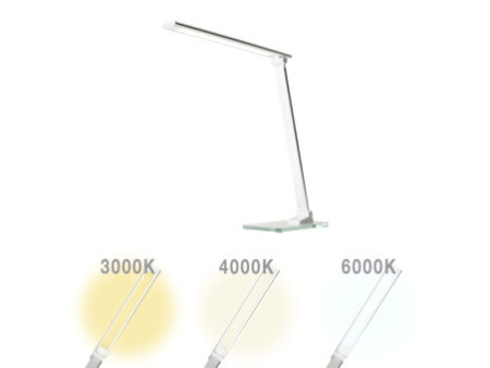 UNiLUX Lampe de bureau à LED POPY, dimmable, socle en verre