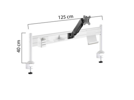 UNiLUX Support pour bras pour écran ERGO STATION, blanc