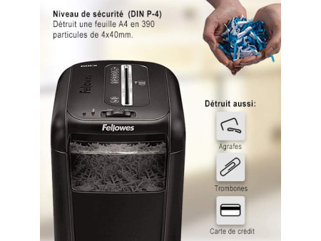 Fellowes Destructeur de documents Powershred 60Cs, noir