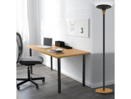 UNiLUX Lampadaire à LED BALY BAMBOO, dimmable, noir-bambou