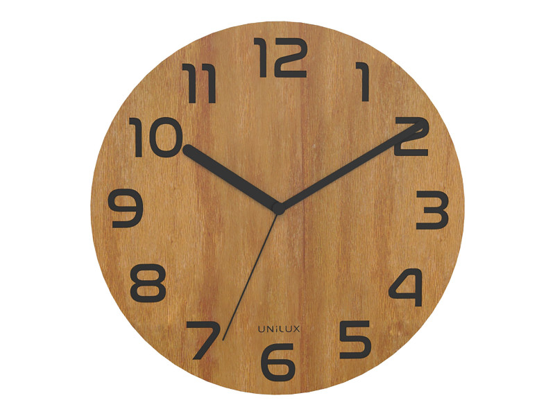 UNiLUX Horloge murale / à quartz PALMA Bamboo, bambou noir