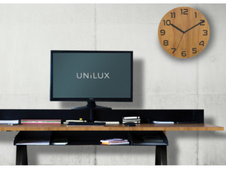 UNiLUX Horloge murale / à quartz PALMA Bamboo, bambou noir