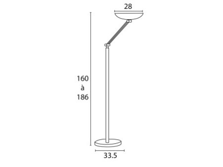 UNiLUX Lampadaire à LED FIRST ARTICULATED, noir