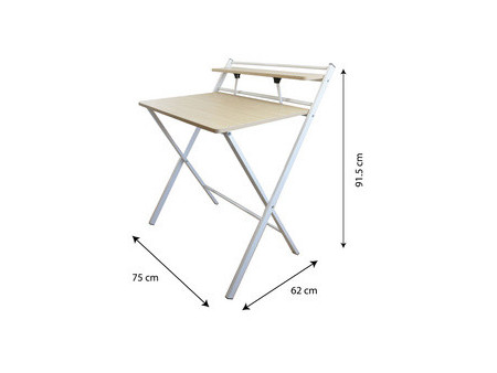 UNiLUX Bureau repliable HOMY, blanc/hêtre
