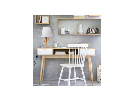 UNiLUX Lampe de table à LED KATY, blanc / bambou