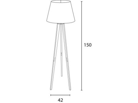 UNiLUX Lampadaire à LED TOOKA, hauteur 1520 mm, blanc/bambou
