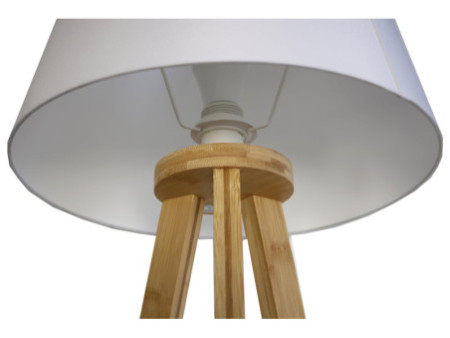 UNiLUX Lampadaire à LED TOOKA, hauteur 1520 mm, blanc/bambou