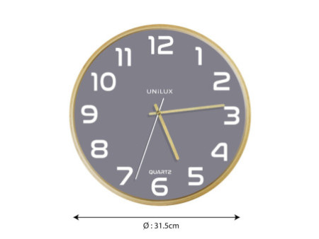 UNiLUX Horloge murale à quartz 'BALTIC', gris