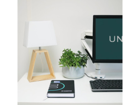 UNiLUX Lampe de bureau LED DUNE, blanc / bois