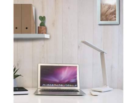 UNiLUX Lampe de bureau à LED et batterie HALO, pied, blanc
