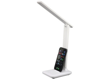 UNiLUX Lampe de bureau à LED et batterie HALO, pied, blanc