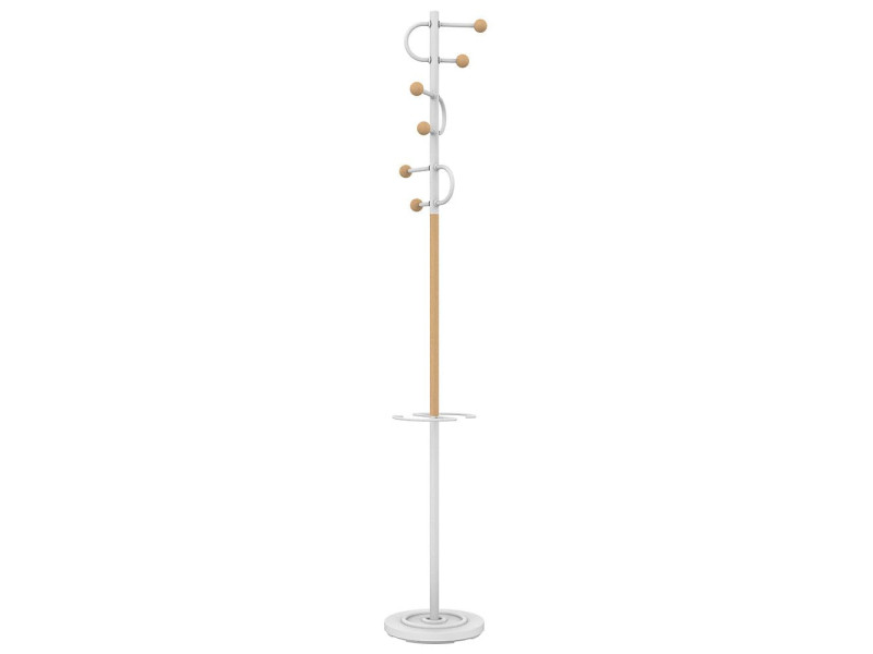 UNiLUX Portemanteau STUDIO, hauteur: 1.750 mm, blanc/hêtre