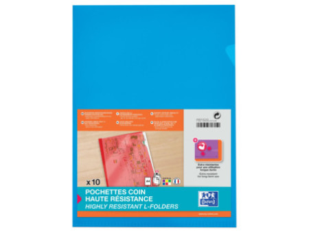 Oxford Pochettes-coin haute résistance, A4, en PVC, assorti