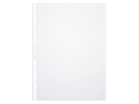 Oxford Pochettes perforées, A4 avec bord coloré, PP, blanc