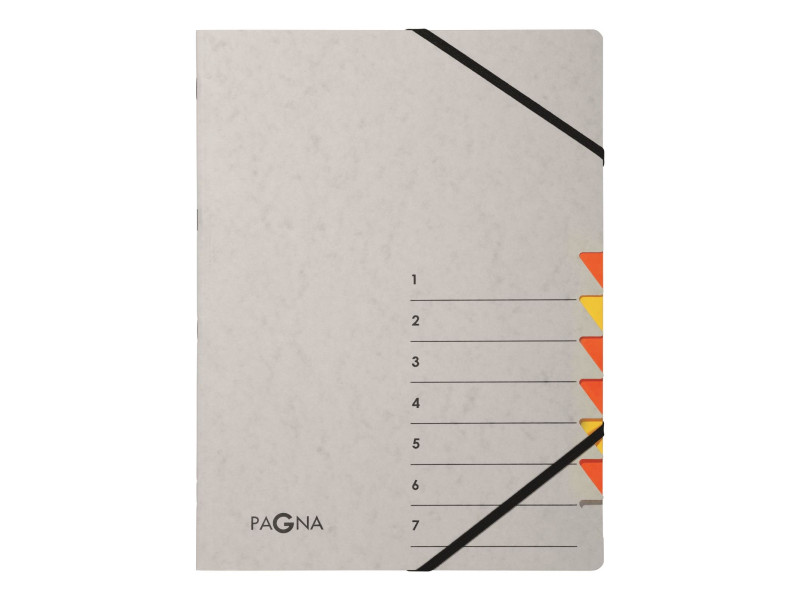 PAGNA Trieur 'Easy Grey', A4, 7 compartiments, gris / orange