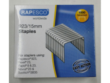 RAPESCO Agrafes 923/15, 1.000 pièces, galvanisé