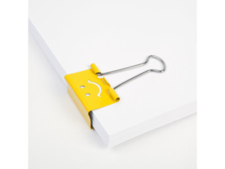 RAPESCO Pince double clip, (L)19 mm, jaune, émoticône
