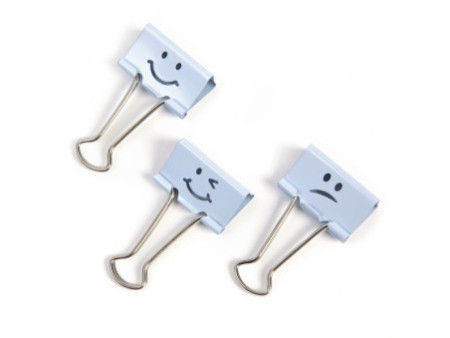RAPESCO Pince double clip, (L)19 mm, bleu clair, émoticône
